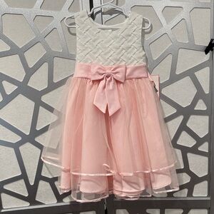 Rare Editions Ivory and Pink Formal Dress